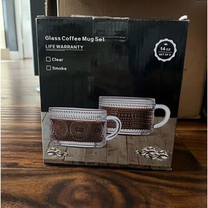 Vintage glass coffee mug set